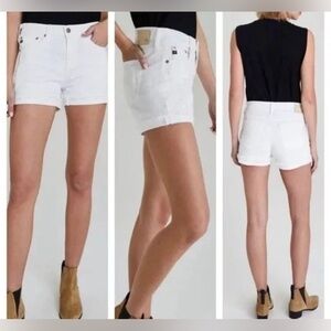 AG Adriano Goldschmied The Hailey White Denim Jean Shorts 27